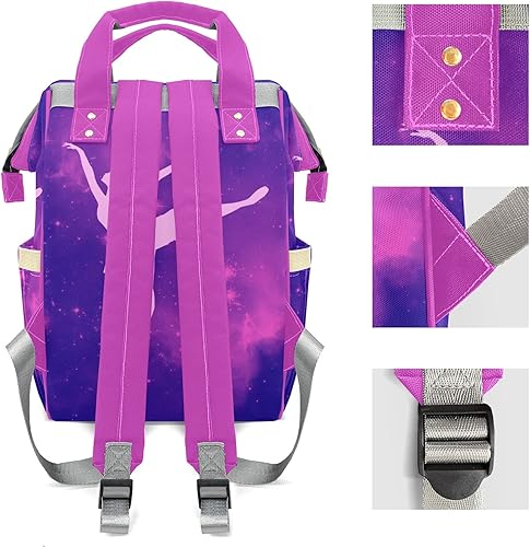 Miniatura 3 de Mochila de pañales Rainbow Ballerina con nombre, bolsa multifunción de gran capacidad para mamá, papá, unisex, niño y niña, Diseño 3, Personalizado