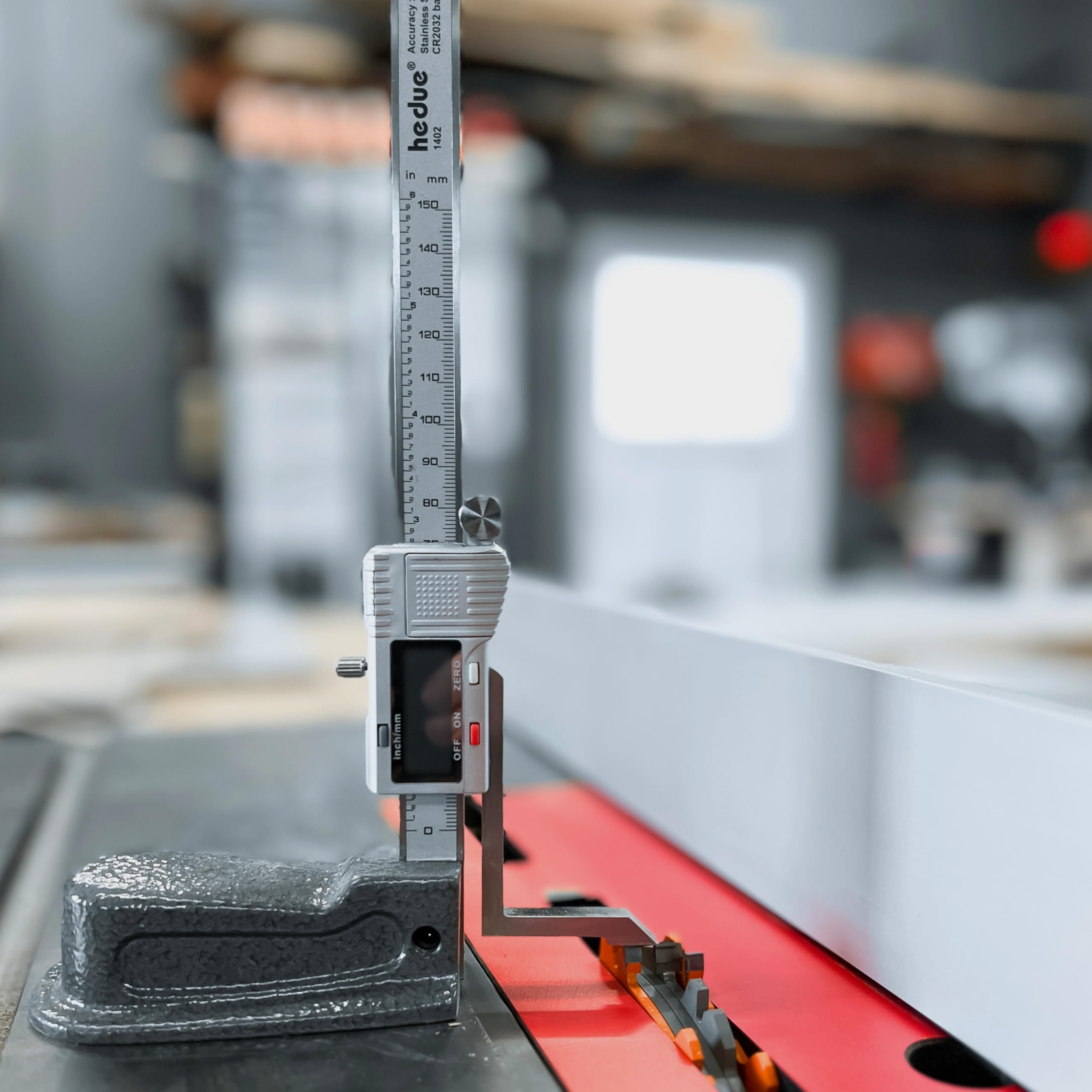 Digitales Höhenmessgerät - Höhenreißer mit 0-150 mm Messbereich, Höhenmesser zum Einrichten von Sägeblättern und Fräsköpfen