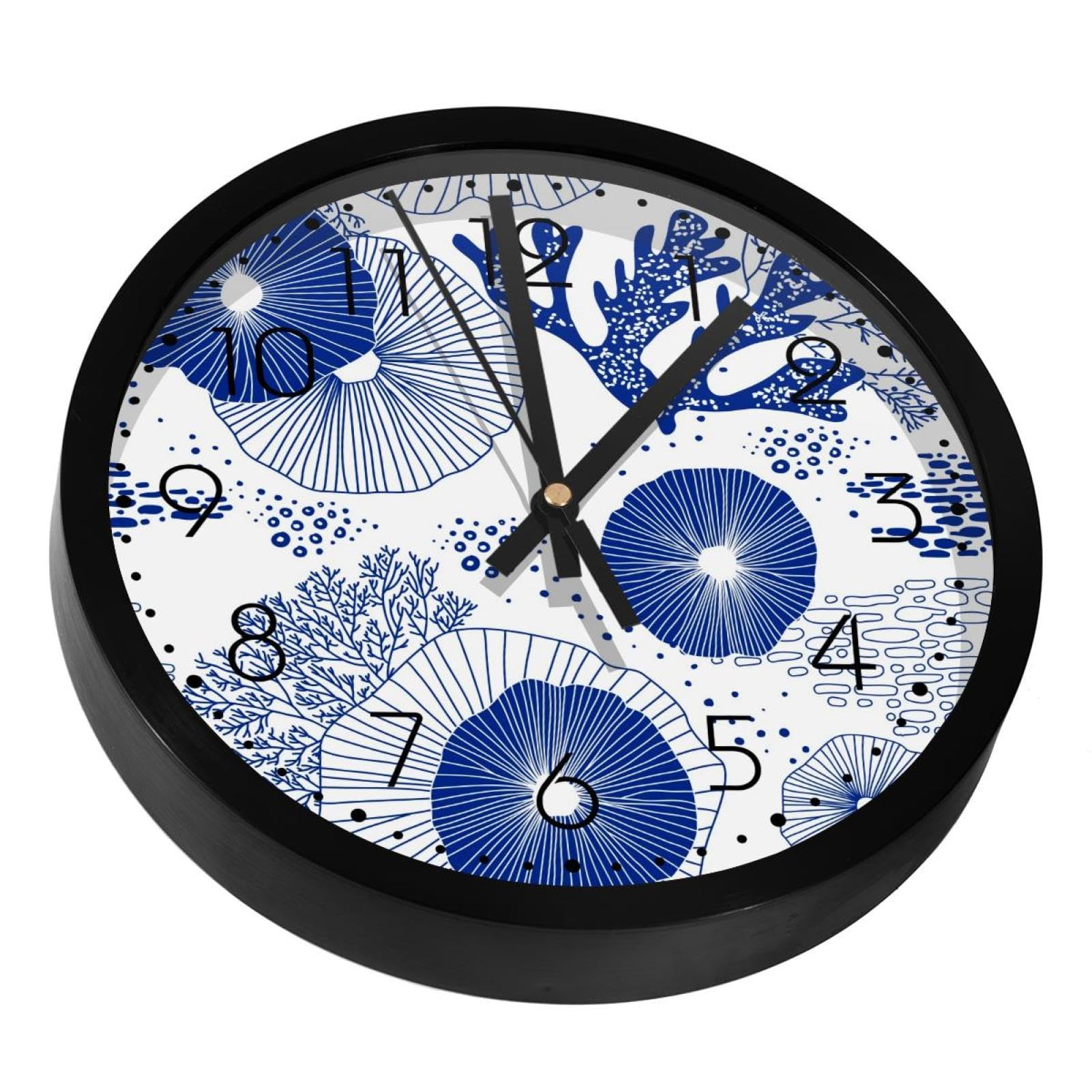 Horloge murale à motifs algues bleues, cadeau idéal pour pendaison de crémaillère