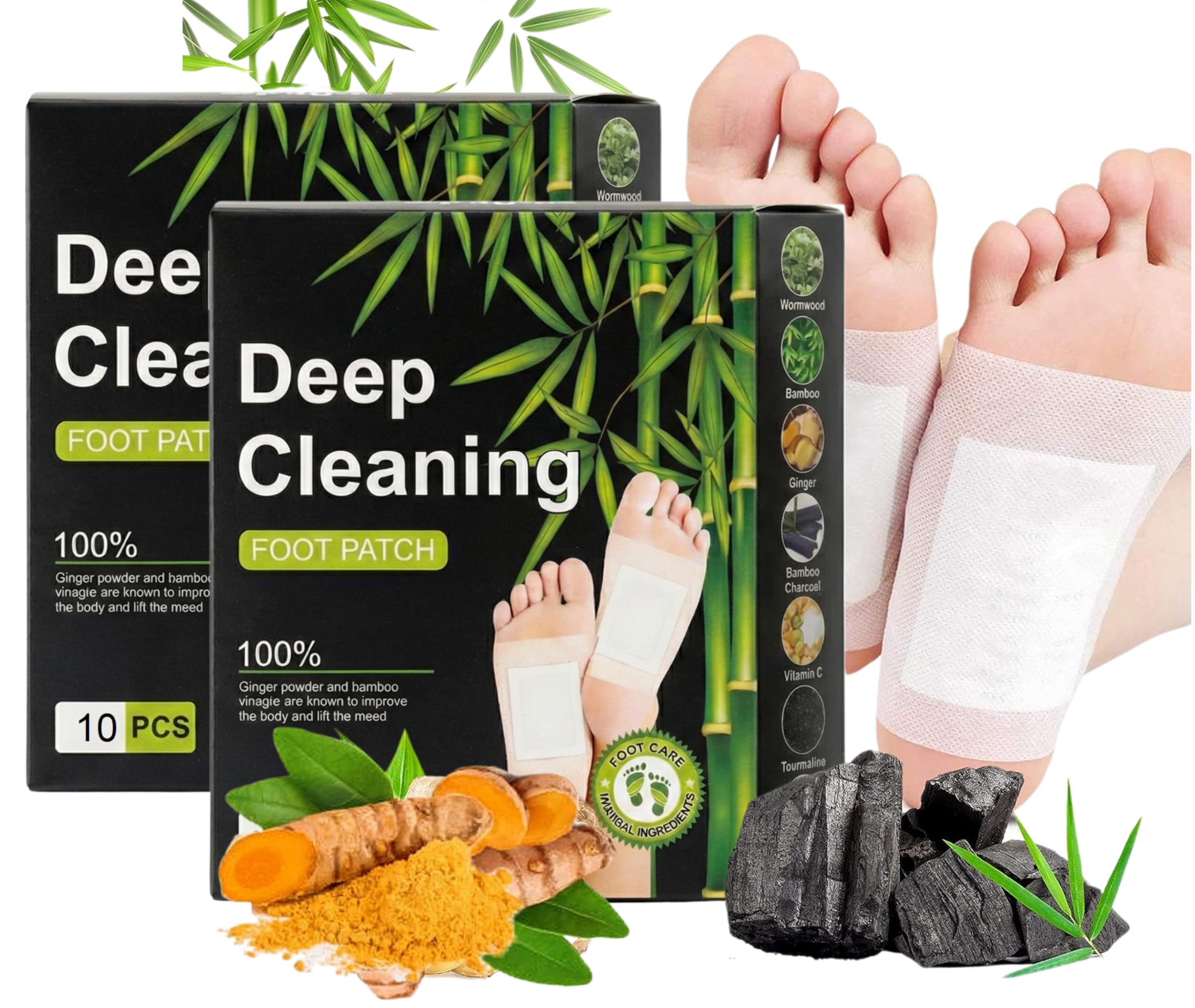 Premium Organic Health Patch Toxins Remove Pain Free Pads for Stress Relief Sleep,Natural ingredients Toxins Ginger Foot Detox Pads For Adhesive Feet & Body (Black, PACK OF 20)