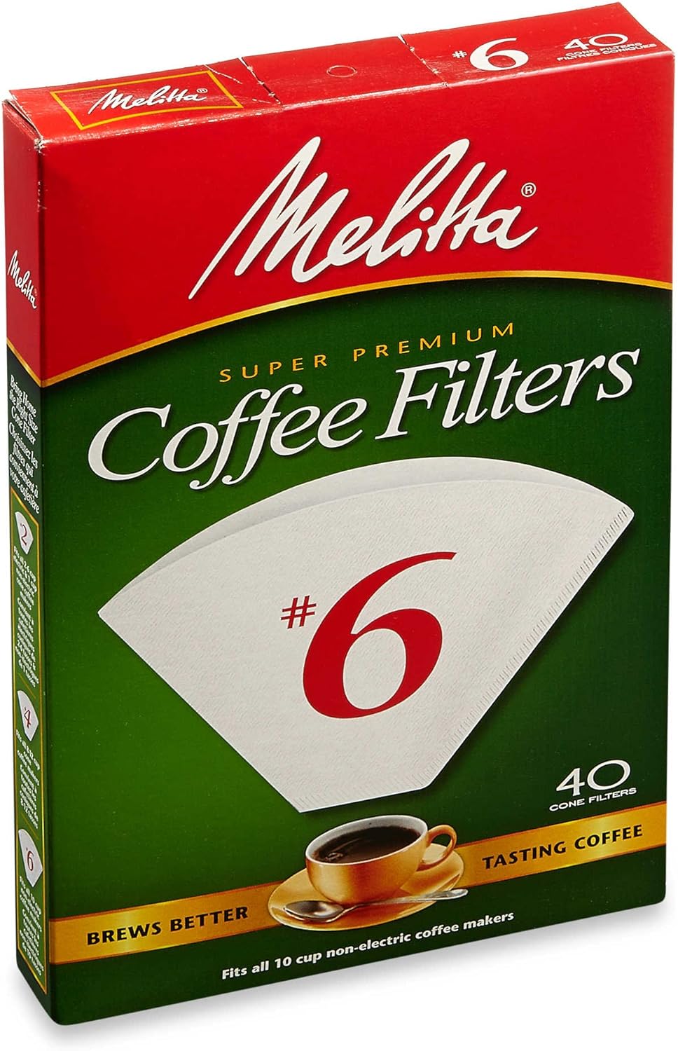 Amazon Melitta 40count数6ホワイトスーパープレミアムコーヒーフィルタ メリタ(Melitta) コーヒーメーカー 通販