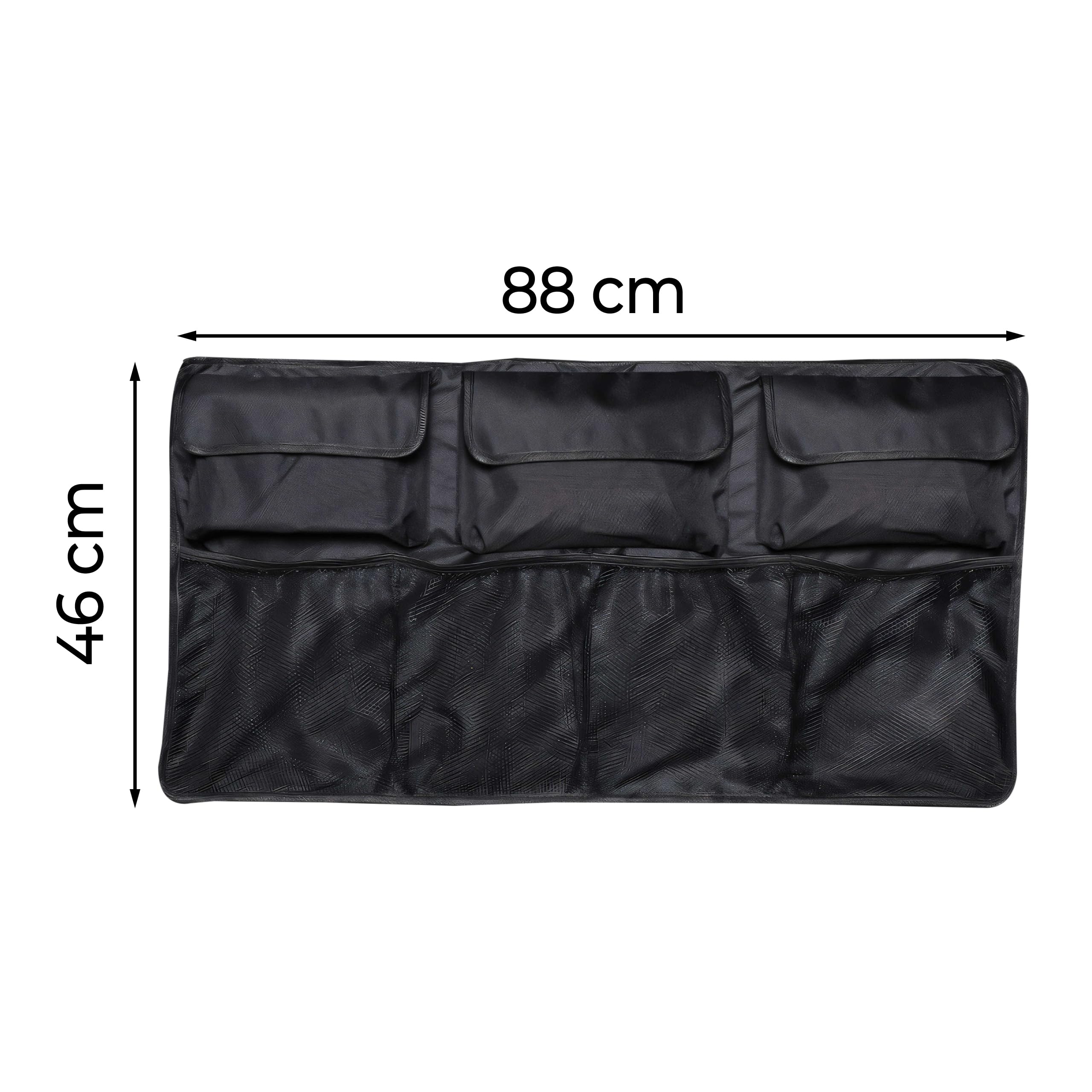 Retoo Organizator bagażnika samochodu, organizer fotela samochodowego, torba przechowywania, 89,5 x 35 cm, wiszący organizer tylne siedzenie, torba bagażnika z dzielonymi modułami, do SUV