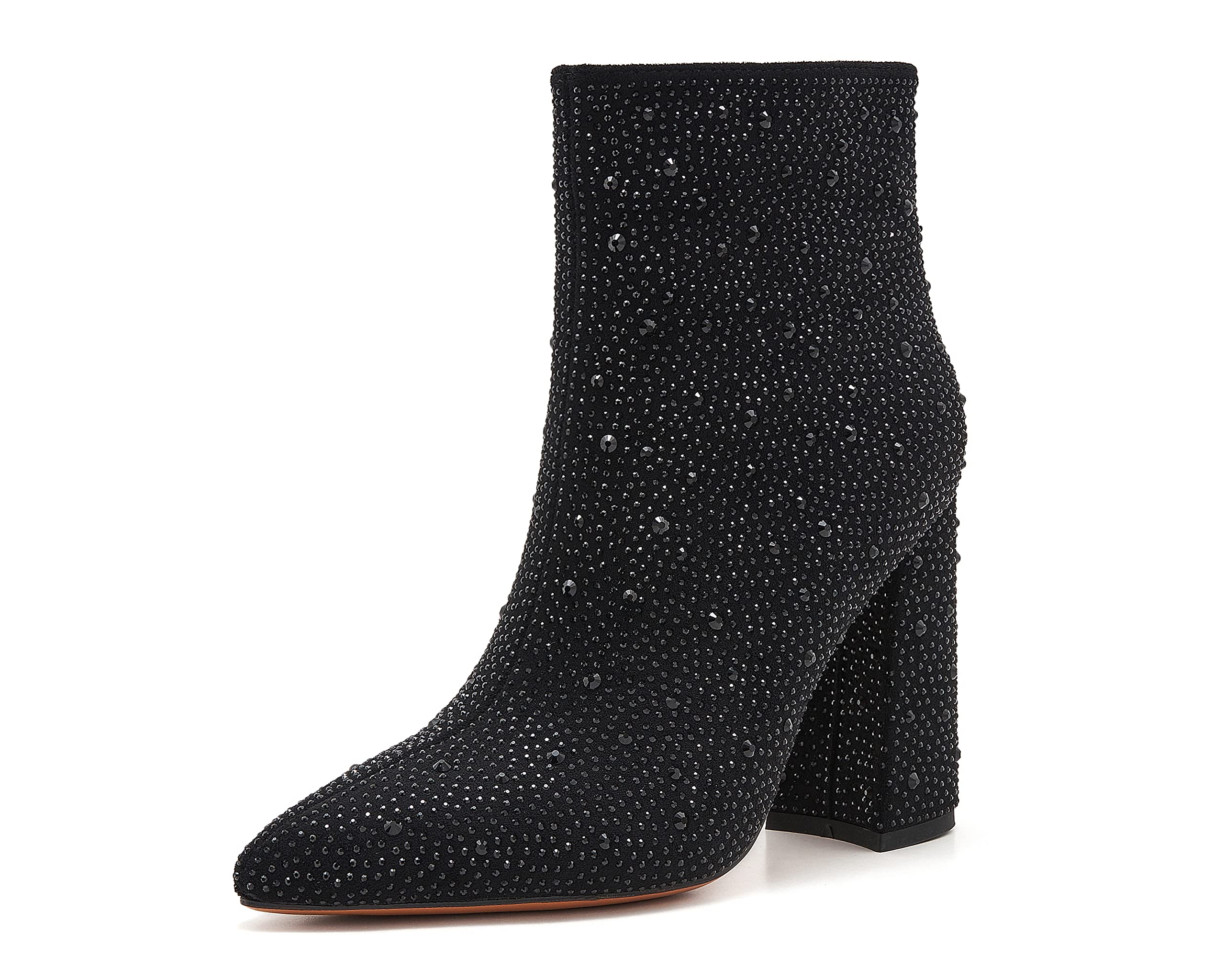 Sparkle Step Taupe Rhinestone Ankle Boots main image 1