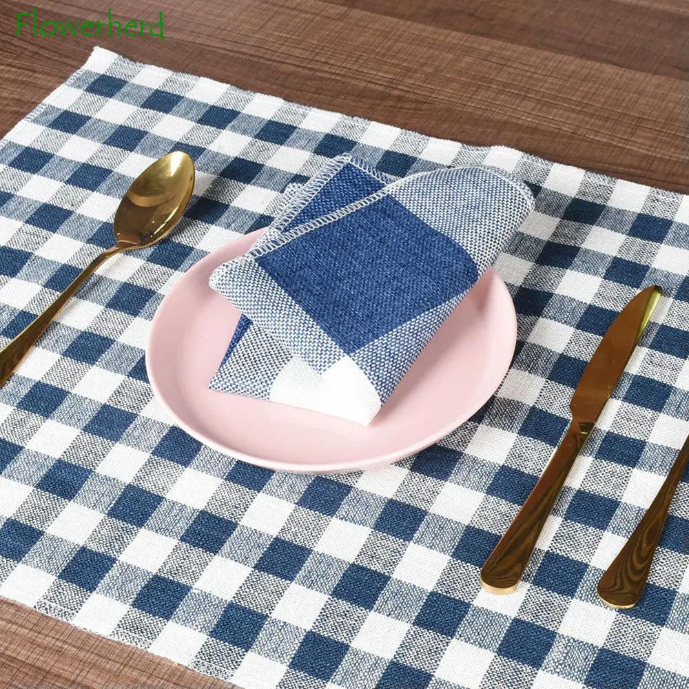 10/20/40/60 sztuk 30 x 45 cm zielony biały buffalo pled serwetki bawełna len serwetki serwetki stół serwetki wielokrotnego użytku na Boże Narodzenie stół zestaw stołowy