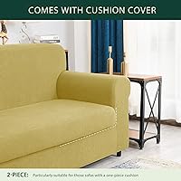 Vista 78 de CHUN YI - Funda elástica para sofá (7 piezas), funda para sofá de 3 plazas con tres respaldos y cojines separados con banda elástica, tela jacquard