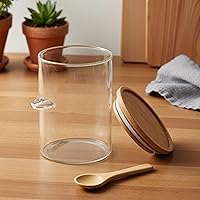 Vista 8 de Talented Kitchen Recipientes de vidrio para almacenamiento de alimentos con tapas, paquete de 4 unidades de vidrio de 17 onzas, tarros de cocina