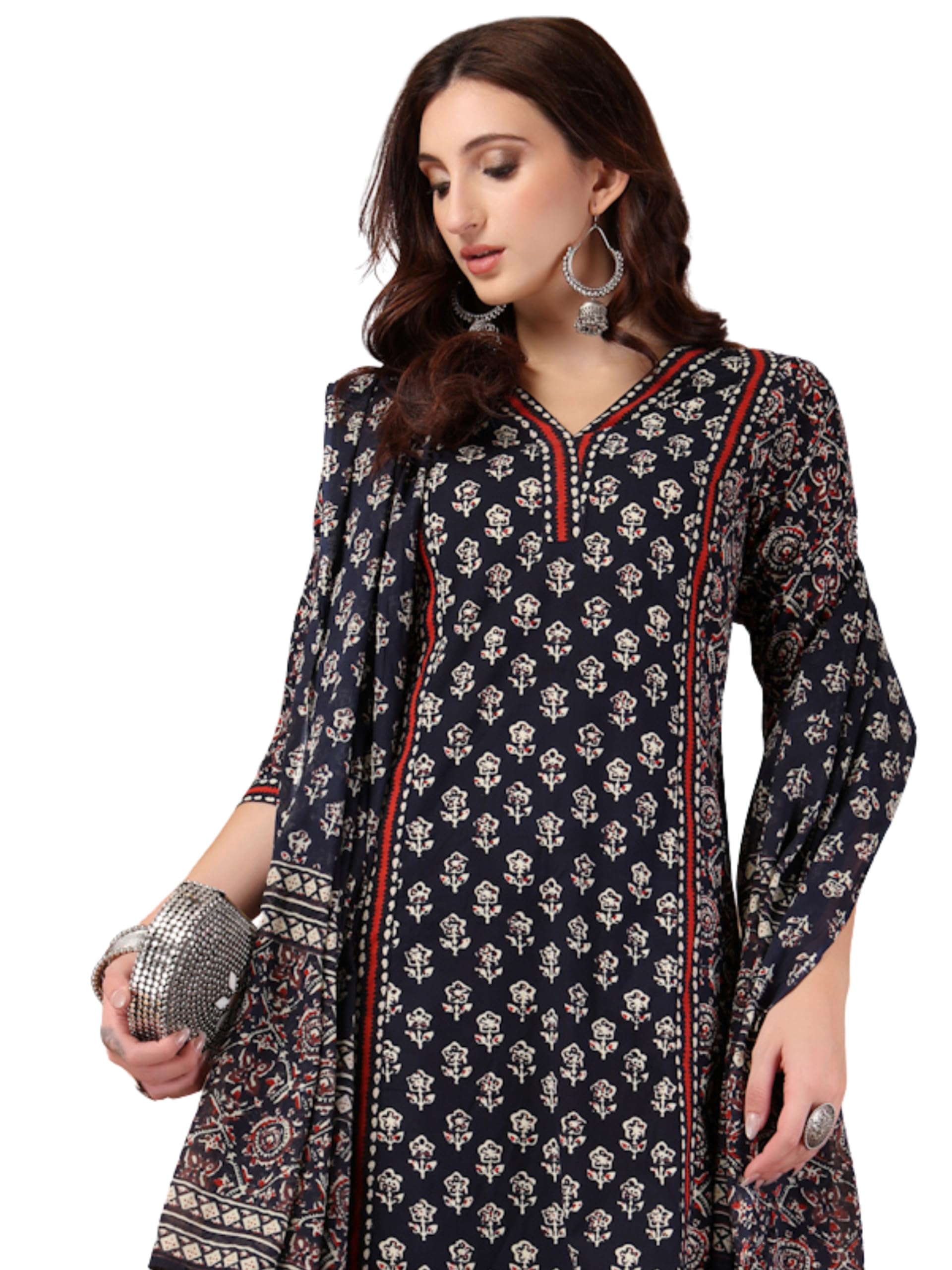 rytras Women Woman's Pure Cotton Straight Kurta Sets with Pant & Dupatta|Kurti Set for Woman|Suit Set for Women Cotton-picture-24