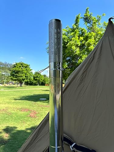 Miniatura 8 de SoloWilder Tubo de estufa Pantalla de pararrayos de chispas Filtro de tubo de chimenea de acero inoxidable Tapa superior de Stovepipe 2,36 pulgadas
