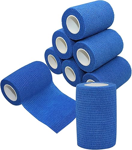 MINGYUE - Paquete de 8 vendajes autoadhesivos de 3 x 5 yardas, cinta atlética, cinta deportiva, cinta de muñeca y tobillo, vendaje cohesivo para