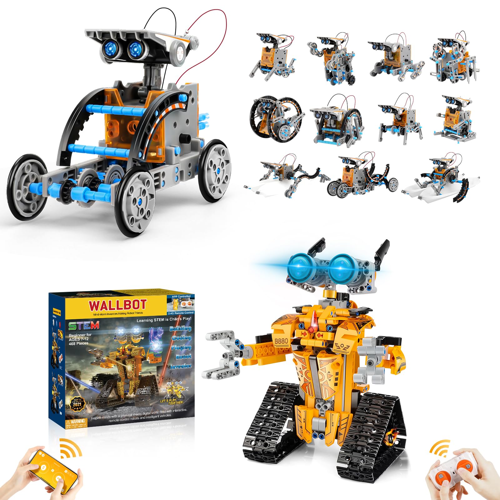 Amazon.com: Sillbird Bundle - 2 Items: 12-in-1 Solar Robot Toys