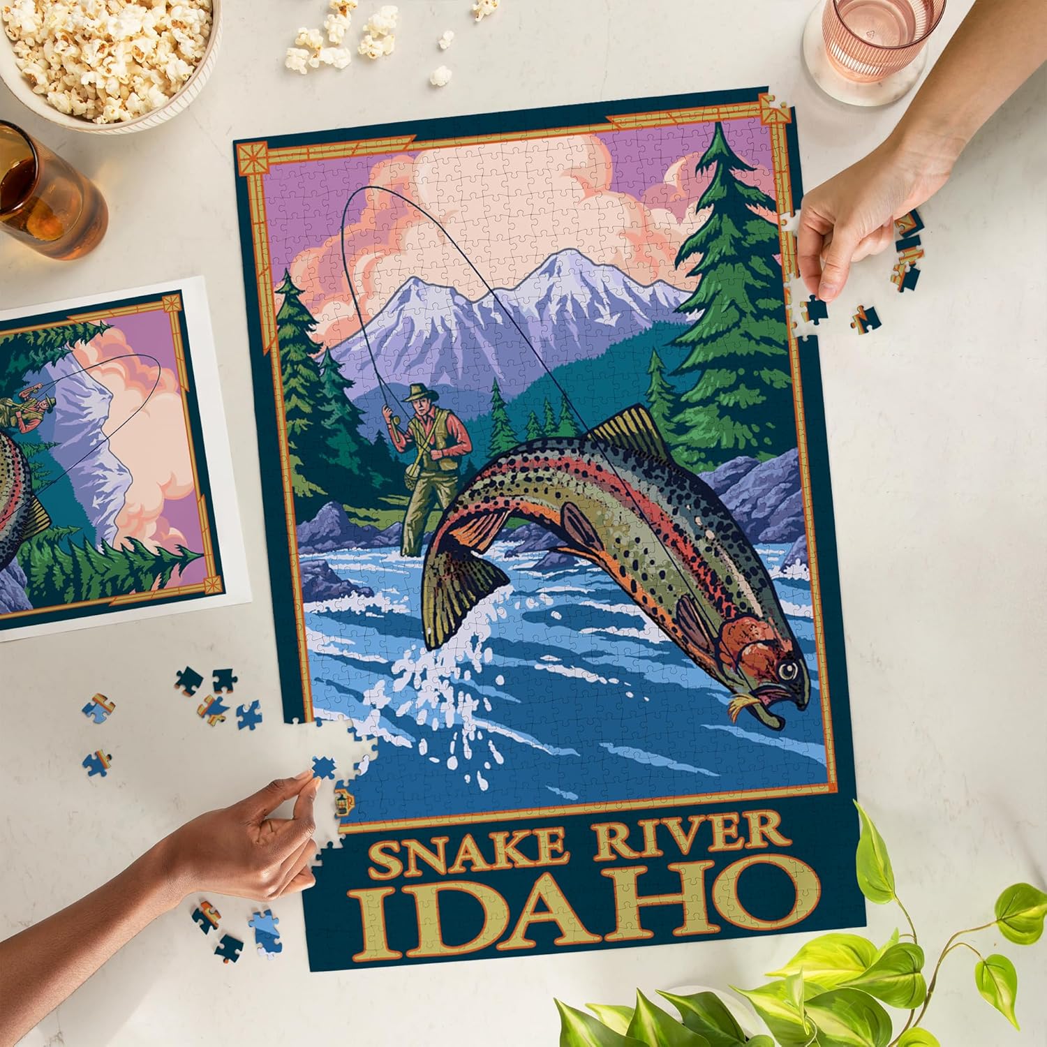 Snake River, Idaho, Fly Fishing Scene (1000 Piece Puzzle, Challenging Jigsaw Puzzle for Adults, Made in USA)