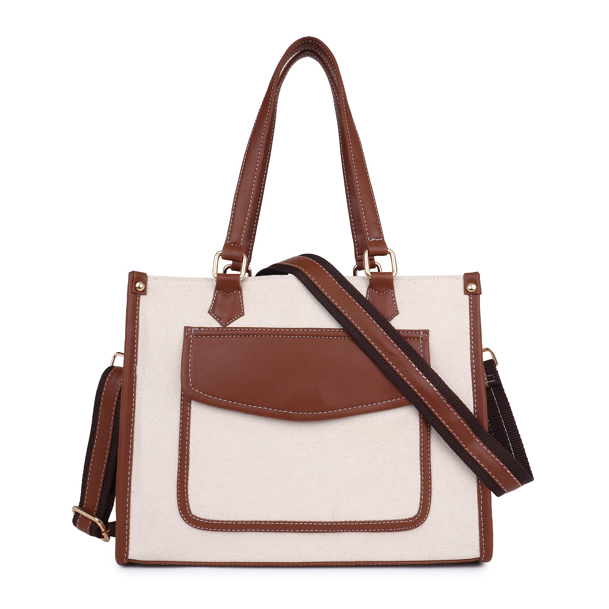 Womanix Tote Bag front pocket Canvas Bag 12 inch laptop Work Shoulder Bags Casual small Briefcase Handbag for Travel, Office, College (0044) (B0CN5WL5G6) Amazon Price History, Amazon Price Tracker
