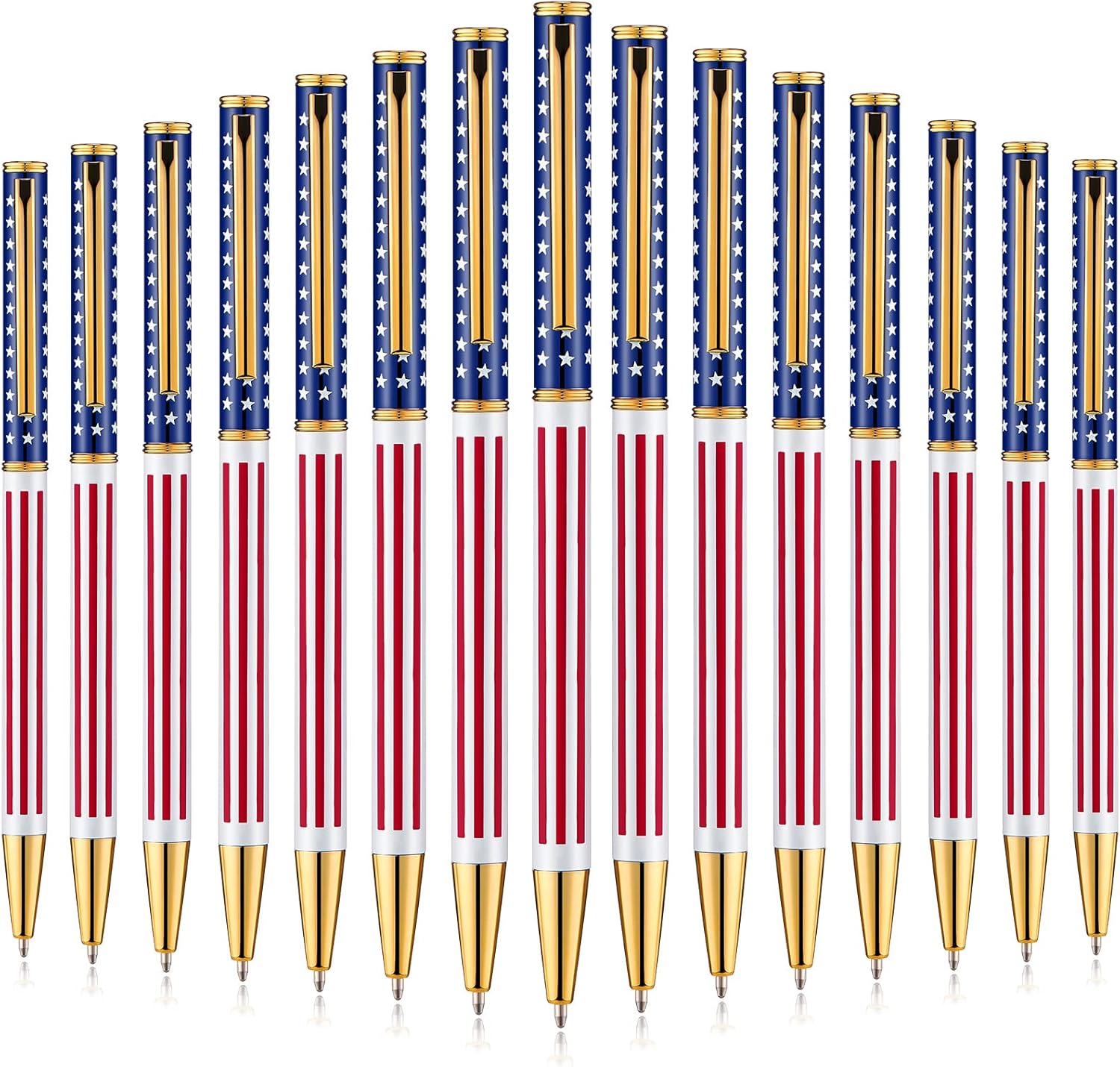 American Flag Ballpoint Pen USA Patriotic Themed Independence Day Ballpoint Pens Slim Metal Retractable Ballpoint Pens for Swat, Veteran, Souvenir, School and Office Supplies (24 Pcs) American Flag Ballpoint Pen USA Patriotic Themed Independence Day Ballpoint Pens Slim Metal Retractable Ballpoint Pens for Swat, Veteran, Souvenir, School and Office Supplies (24 Pcs)