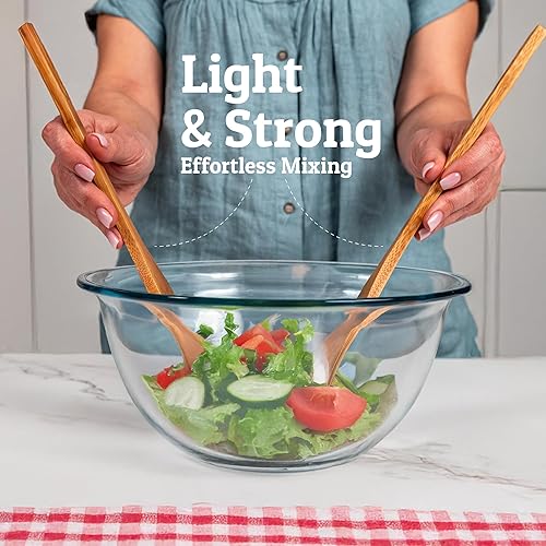 Miniatura 6 de PriorityChef - Cucharas de madera para cocinar, 6 piezas con soporte para utensilios, utensilios de cocina de bambú que no rayan, juego de