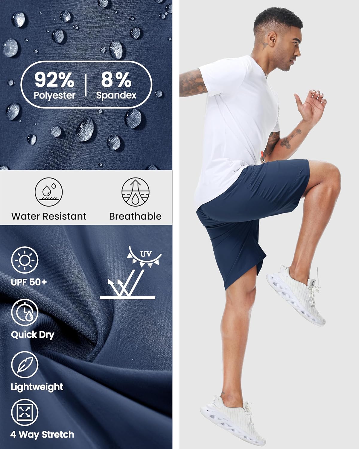 LAZYDAY Men's Hiking Cargo Shorts with Zipper Pockets Elastic Waist Quick Dry for Outdoor,Travel,Summer,Fishing - Image 6