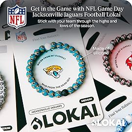 Lokai Silicone Beaded Bracelet for Men & Women, NFL Football Collection - Jacksonville Jaguars, Extra Large - Silicone Jewelry Fashion Bracelet Slides-On for Comfortable Fit