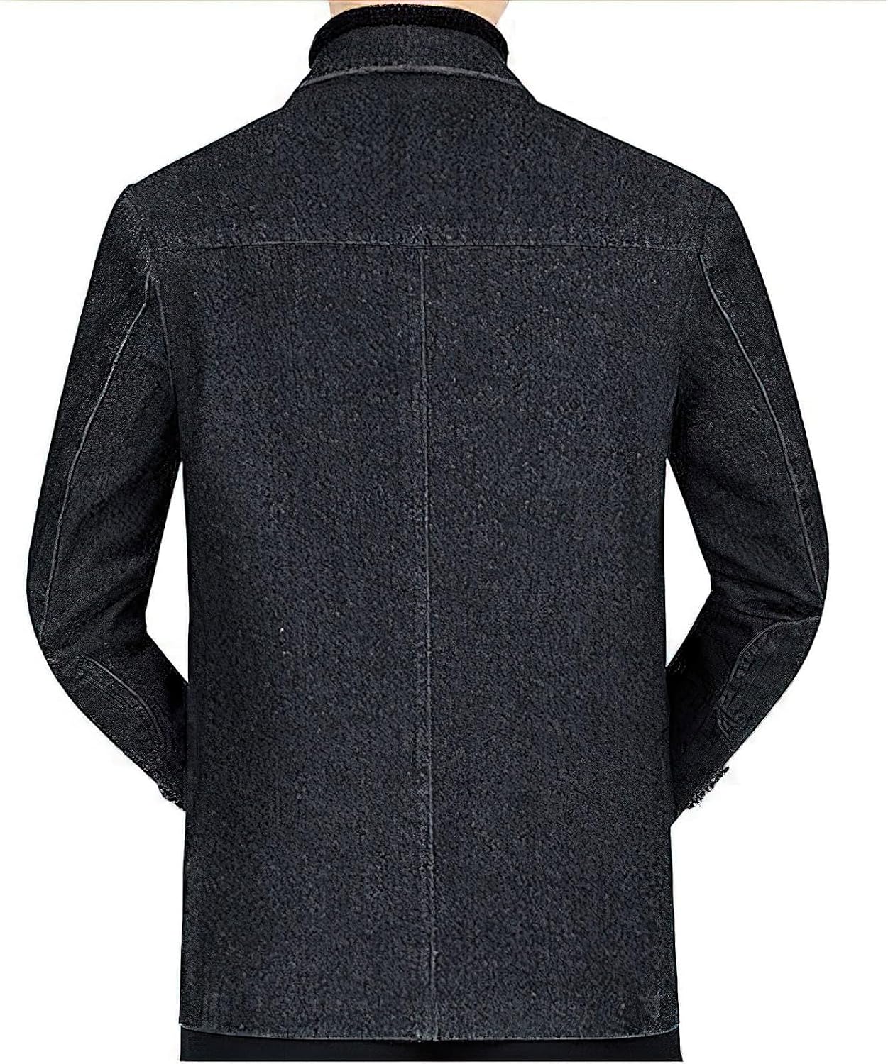 ebossy Men's Notched Lapel Button Down Business Slim Denim Blazer Jacket Sport Coat