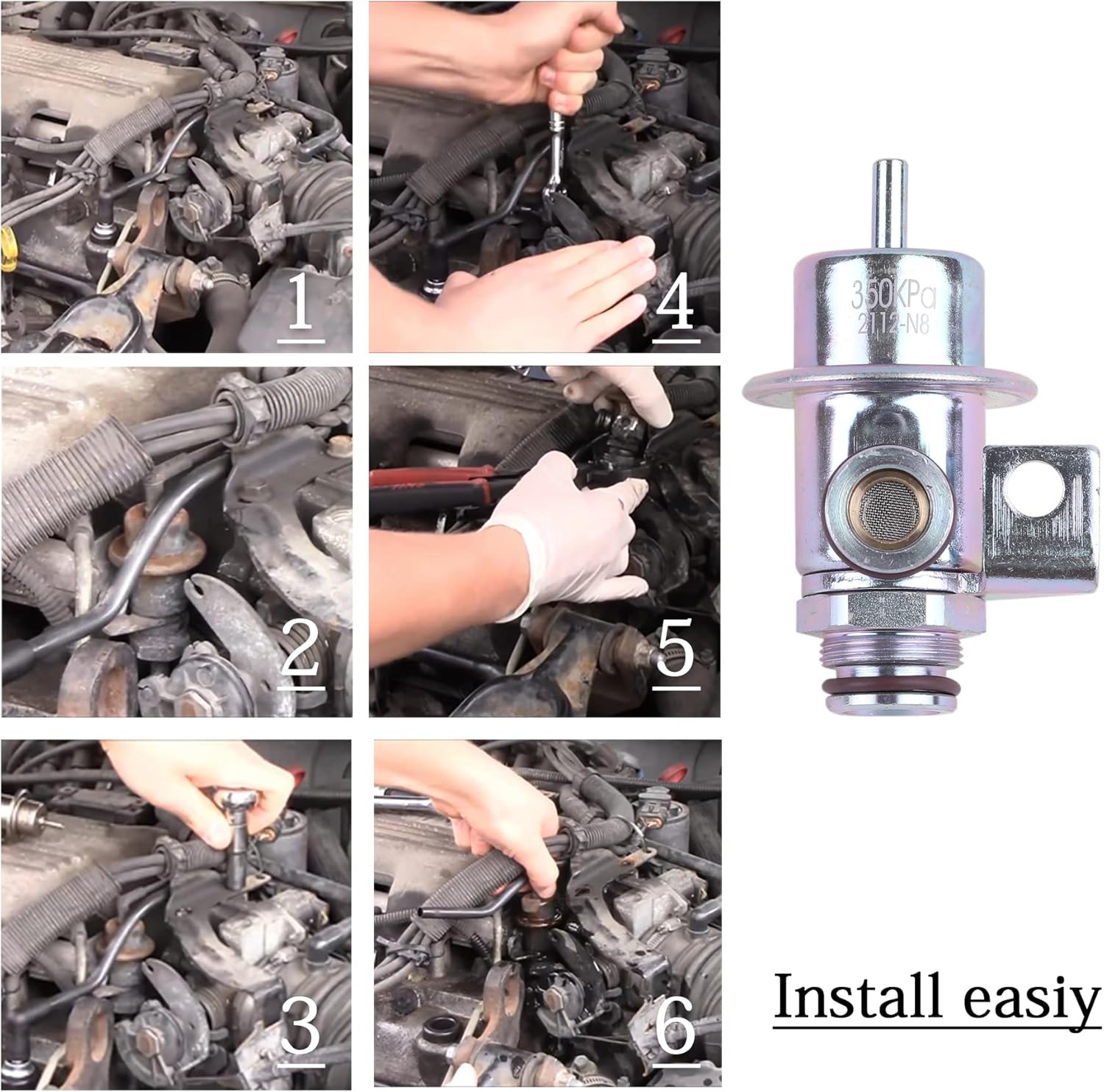 JCCGLOBAL Fuel Injection Pressure Regulator 3.5bar 1994-2005 compatible with 217399 GM Chevy TRAILBLAZER Camaro Colorado Malibu Buick Regal Cadillac GMC 17120440 17120665 2.2 2.8 3.1 3.4 3.5 : Automotive