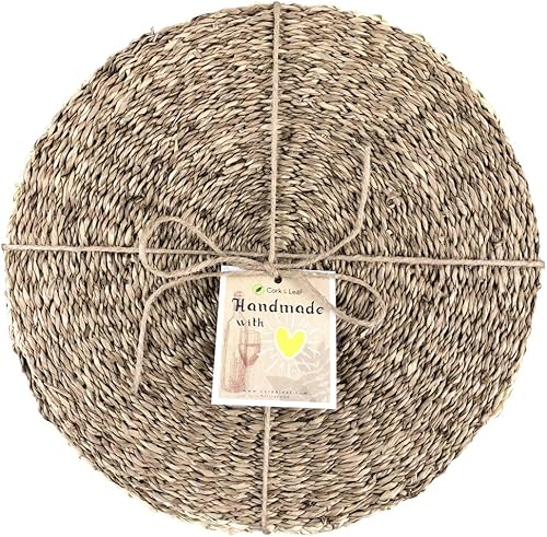 Cork & Leaf Platos redondos decorativos rústicos de hierba marina para cocina, comedor, todas las estaciones, inauguración de la casa, manteles disponible en Yaxa Costa Rica