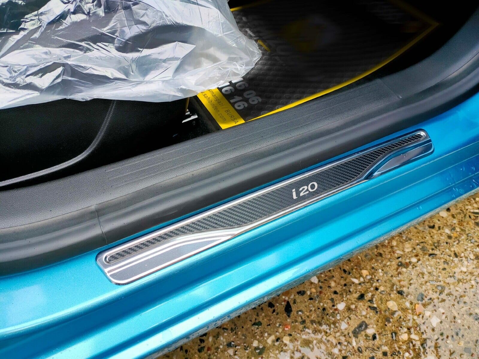 Węgiel i chrom i ABS ochrona przed zarysowaniem pasuje do Hyundai Accent, Bayon, Elantra, i20, i30, i40, Santa FE, Tucson. 4 sztuki (i20)