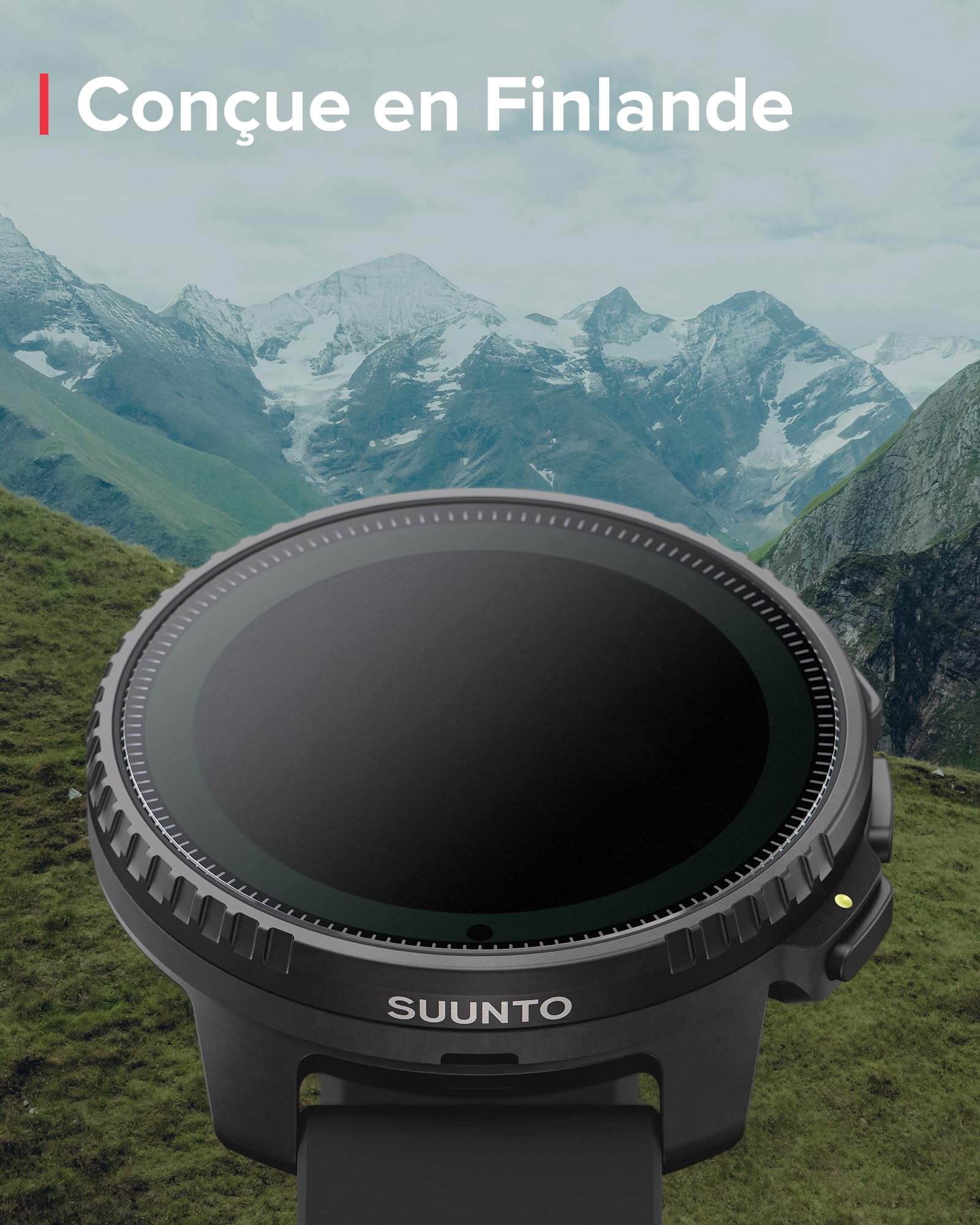 SUUNTO Vertical Montre Connectée Sport Homme, 95+ Sports, Tracker d'Activités GPS, Smartwatch Intelligent Soins de Santé 24/7, Cardiofréquencemètre, Altimètre, Baromètre, Chargement Solaire Optionnel