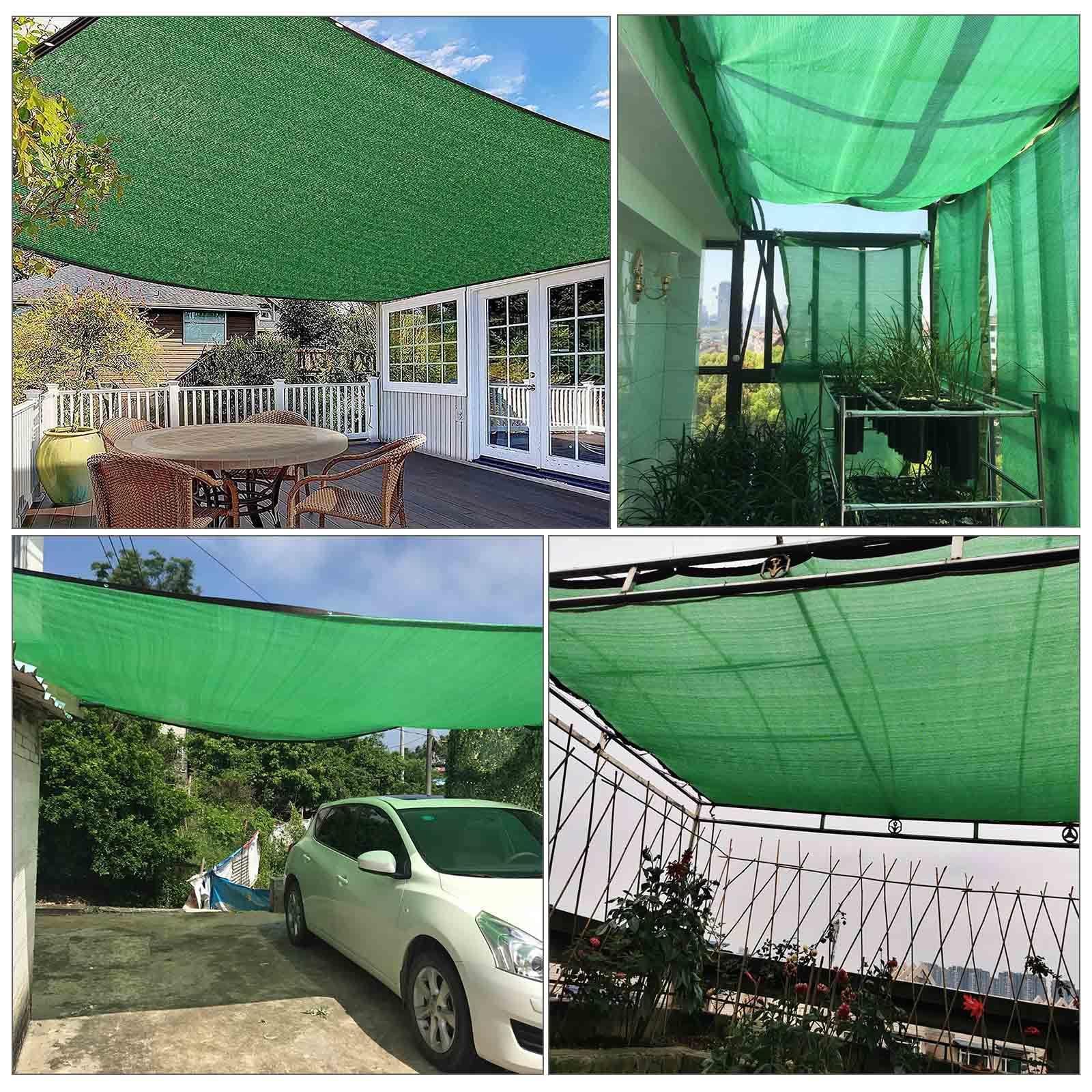 Malla de sombreo Verde al 80% para Muebles de jardín/Plantas de Exterior, 4x6m (13 x 19,7 pies)