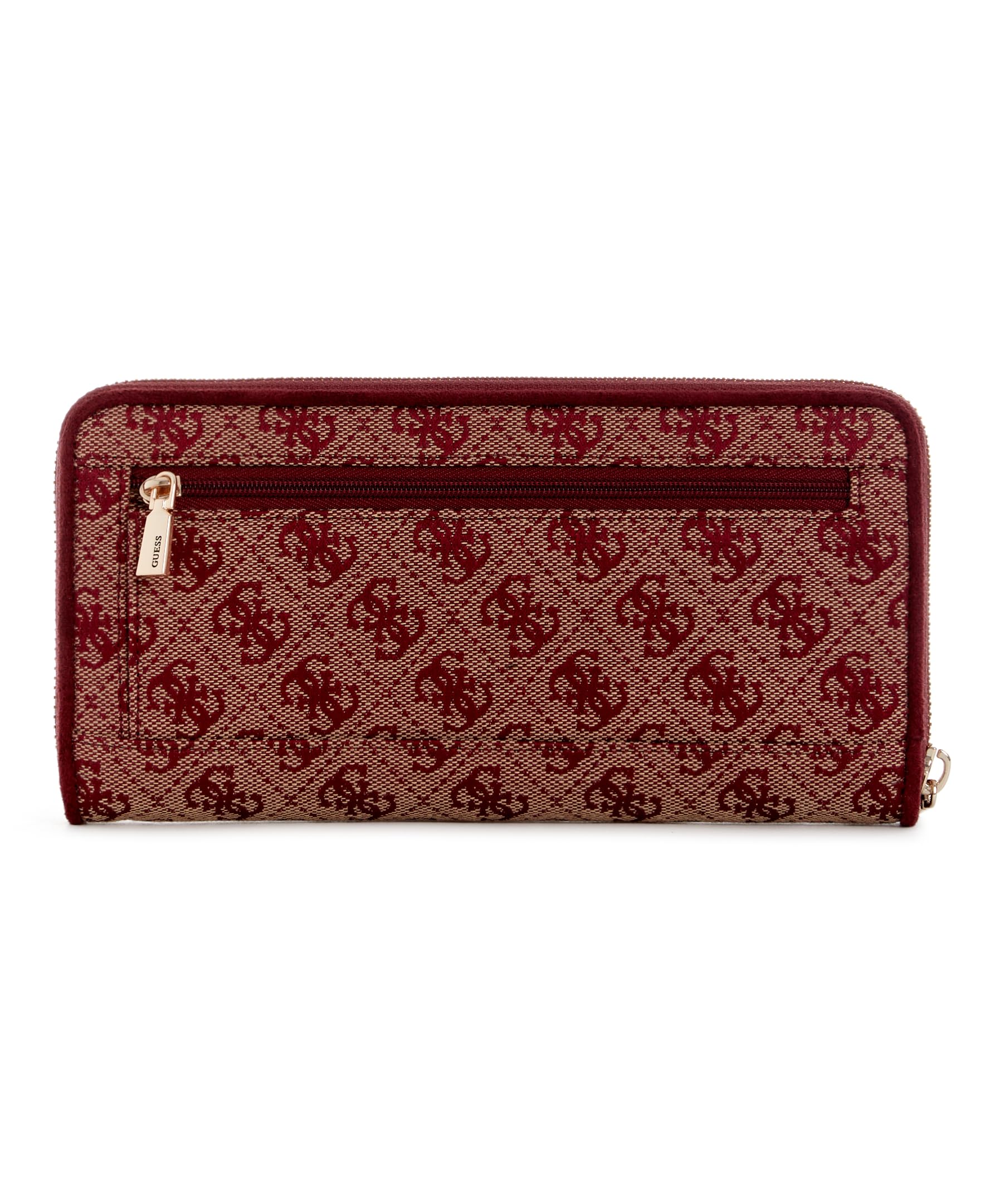 GUESS Geldbörse Samantha SLG Zip Around Wallet Merlot Logo weinrot