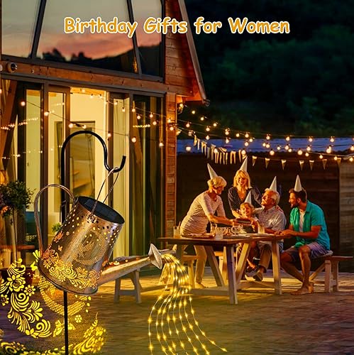 Miniatura 5 de YJFWAL Regadera Solar con Luces, Regalos Únicos para Navidad Mamá Abuela Mujeres Cumpleaños, Regalos de Jardinería Impermeables Regadera con Luces