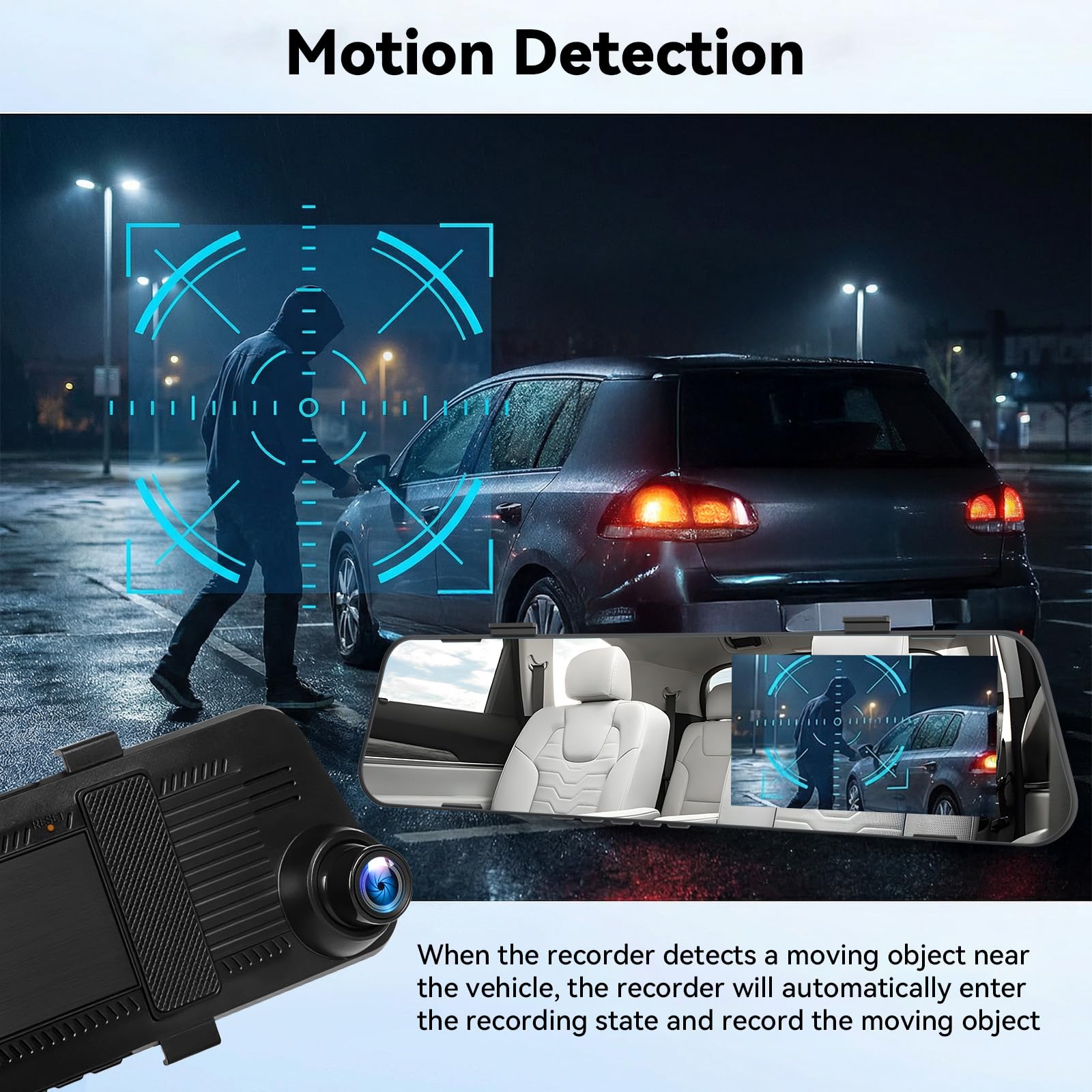 SIXTOP Dashcam 1080P Cámara Delantera y Trasera con Pantalla 4.5″ | Grabación Simultánea Frontal y Trasera, Visión Nocturna, Sensor de Movimiento, Grabación en Bucle y Líneas de Aparcamiento