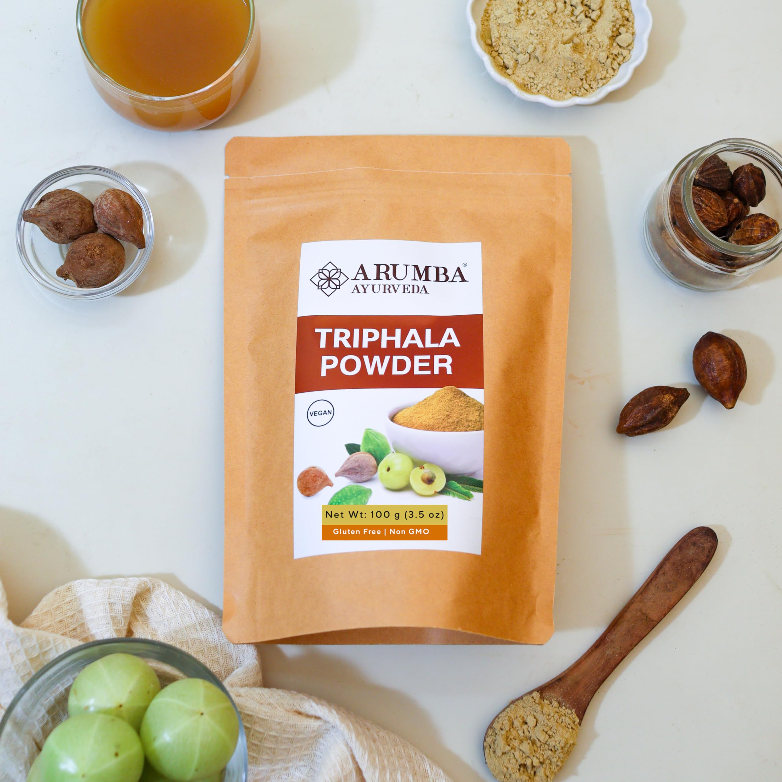 Triphala - Polvere da 100 g per alleviare la stitichezza, Haritaki, Bibhitaki, Amla, Cleanse Vitamina C, Digestione