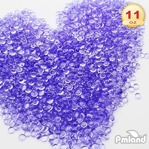 Miniatura 5 de PMLAND Mini mármol plano acrílico, guijarros, cuentas de 3500 piezas de 0.236in de diámetro para rellenos de jarrón, soporte para brochas, mesa de