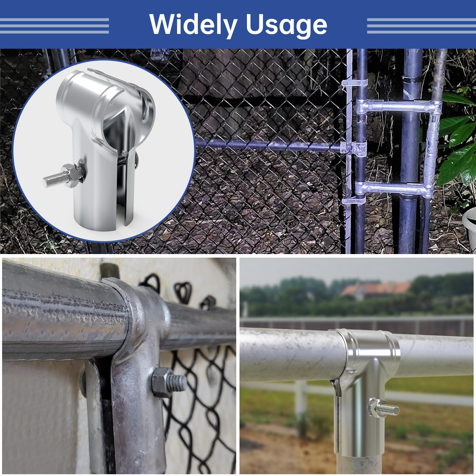 Dog Fence Repair Kit Chain Link Fence Extension Kit Shimeyao 10 Pack Chain  Link Rail End Assembly 1-7/8