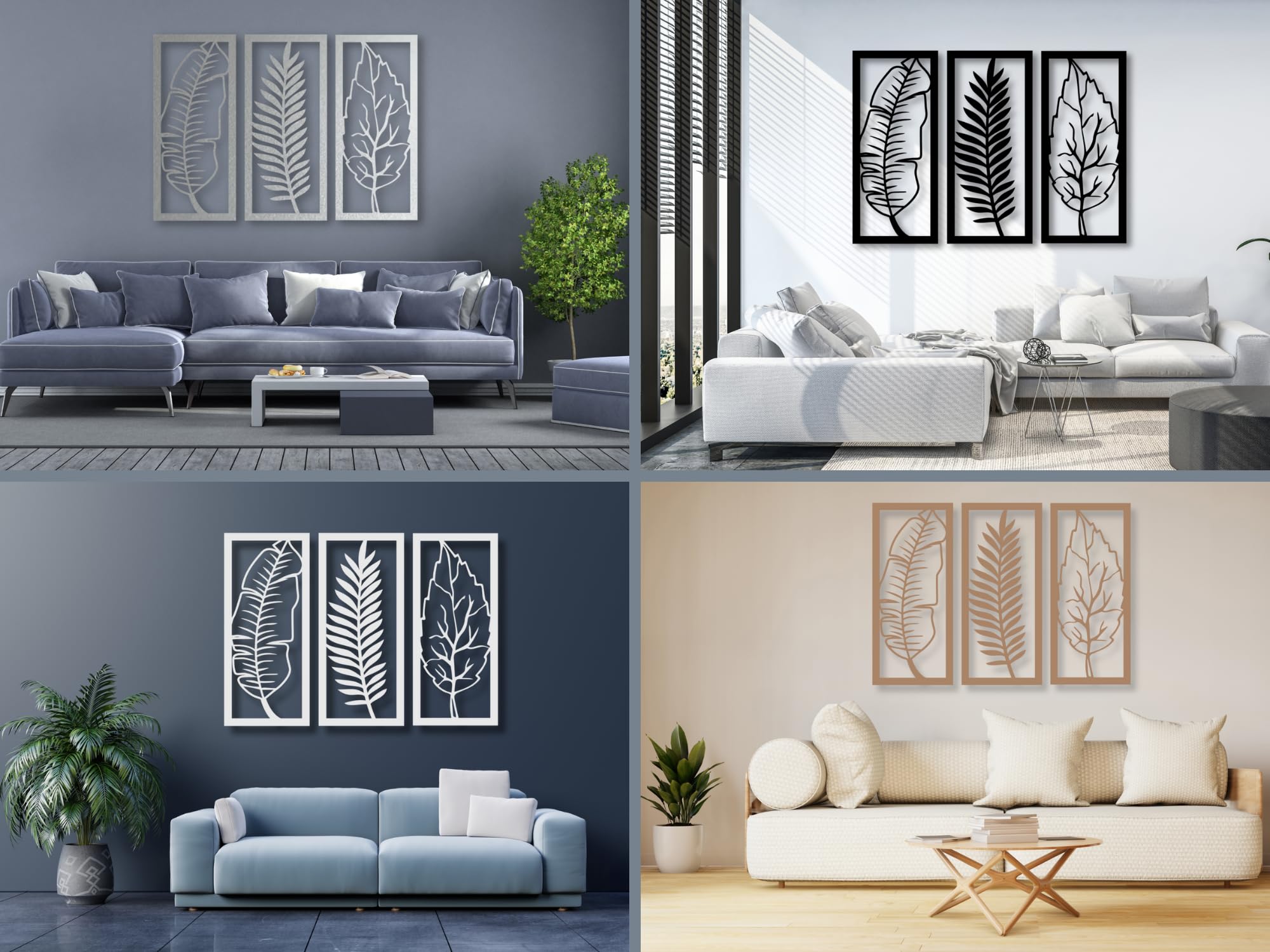 Decorazioni Parete Boho In Legno - Set 3 Pezzi Geometrici Per Camera Da Letto E Soggiorno - Foto 6