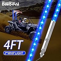 Vista 58 de Luces LED para látigo con bandera, antena de seguridad, lámpara de látigos con bandera para cuatrimotos, UTV, todoterreno, duna de arena, Buggy RZR