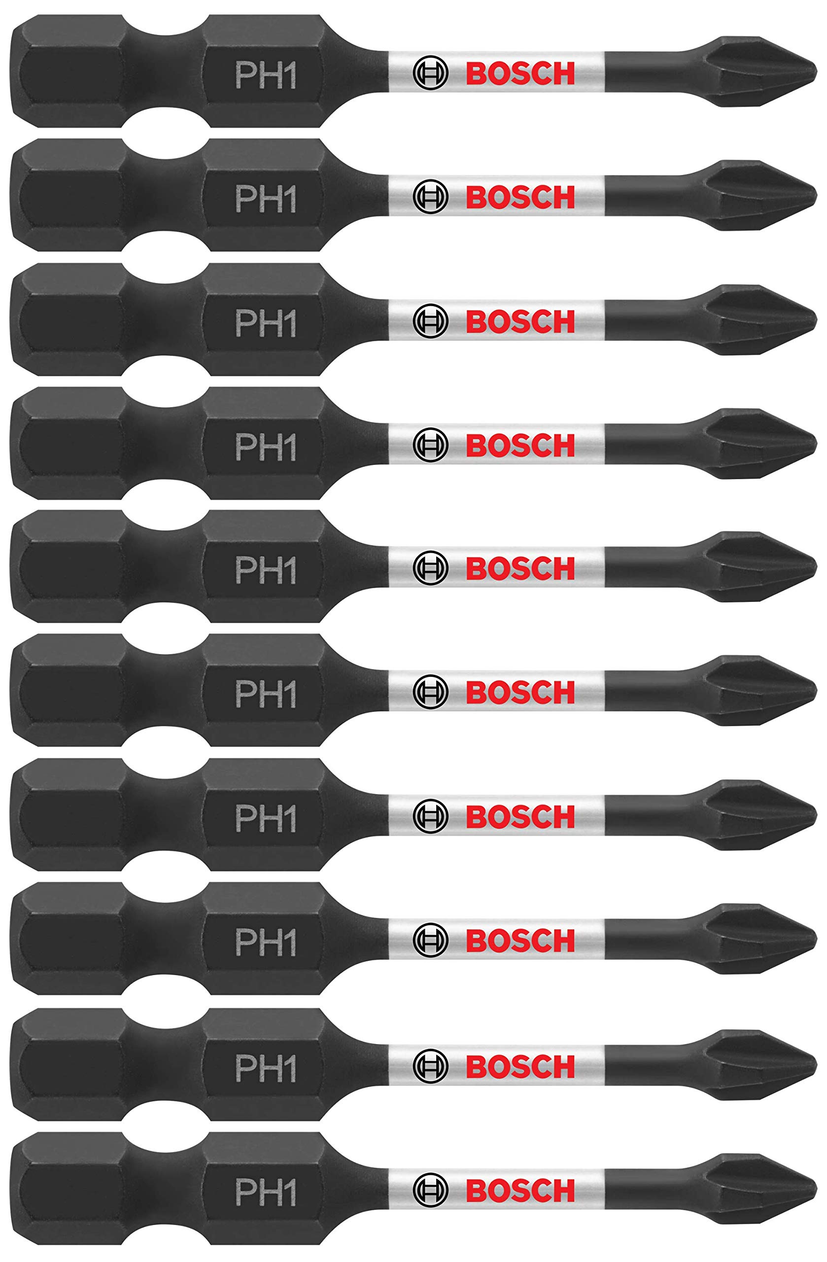 BOSCH ITPH12B 10 Stück 5,1 cm Phillips #1 Impact Tough Screwdriving Power Bits
