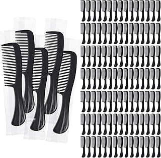 HESTYA 600 Pcs Hair Combs in Bulk Individually Wrapped Plastic, Black