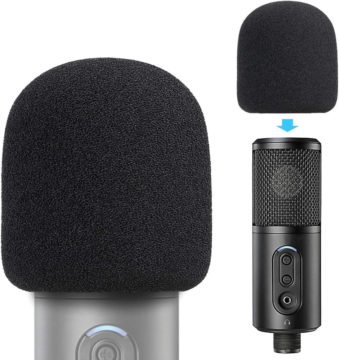 ATR2500x Pop Filter Foam Cover - Mic Windscreen Customized for Audio Technica ATR2500x-USB, ATR2500-USB Cardioid Condenser USB Microphone to Blocks Out Plosives