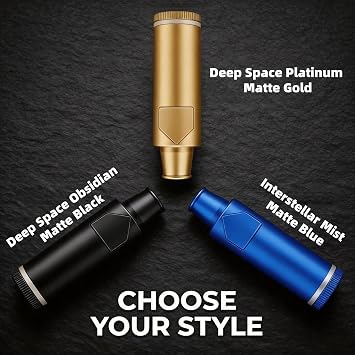 OakMsOik Metal Ieak-proof Bottle (3nd Generation Upgrade Version) (Black Blue Gold)Portable Pepper Shaker (3 pack)
