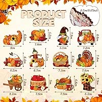 Vista 2 de 36 adornos de árbol de Acción de Gracias, espantapájaros, pavo, gnomo, recortes de madera con cuerdas, decoraciones de árbol de Acción de Gracias