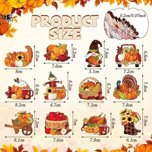 Miniatura 2 de 36 adornos de árbol de Acción de Gracias, espantapájaros, pavo, gnomo, recortes de madera con cuerdas, decoraciones de árbol de Acción de Gracias,