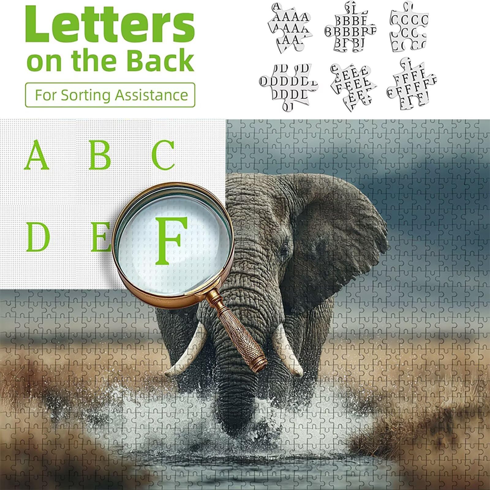 Elefant Puzzle 4000 Teile für Erwachsene, DIY Holzpuzzle 141x87cm, Holzpuzzle Erwachsene für Die Ganze Familie, Groß Deko Puzzles und Geschenke, Clevere Rätsel, Geschenk für Mädchen, (Tier) 0-2616