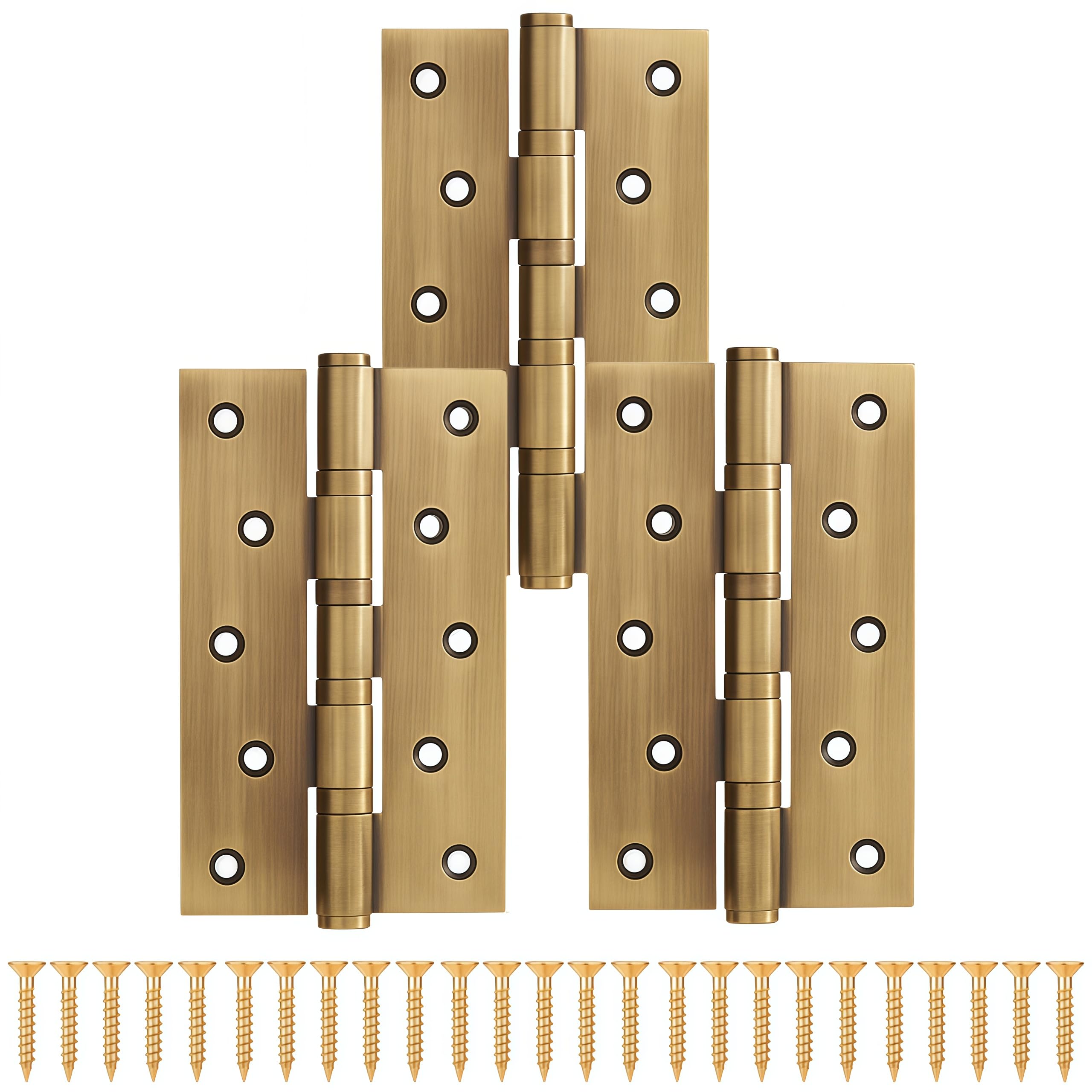 Hinges 3 Pack of Brass Casement Hinges Antique Bronze 5 Inches