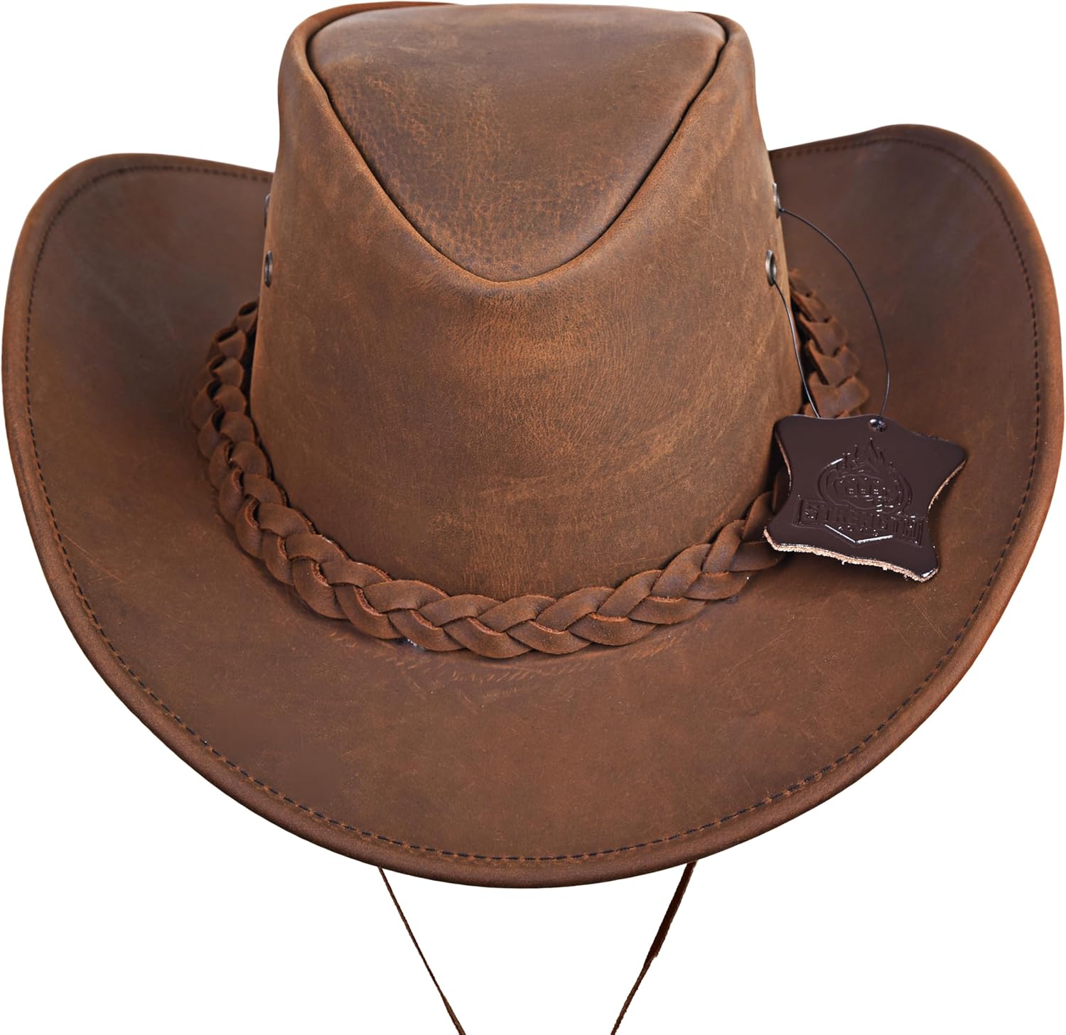 Leather Cowboy hat for Men & Women Durable Handcrafted Lightweight Shapeable Western Hats for Men - Image 2