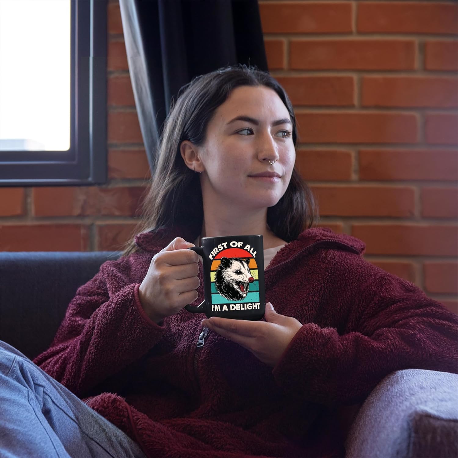 First Of All, I'm A Delight Possum Coffee Mug, Angry Possum Gift, Opossum Mug For Women, Possum Lady Gifts, Fun Possum-themed Coffee Mug For Possum Lovers (Black, 15 OZ) - Image 4