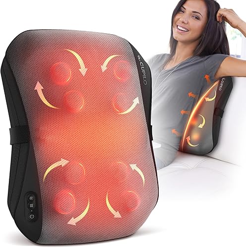 Masajeador de espalda para aliviar el dolor de tejido profundo, 8 nodos de masaje para espalda superior e inferior, masajeador de espalda shiatsu