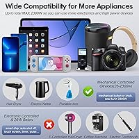 Vista 4 de Convertidor de voltaje de 2300 W de potencia reductor de 220 V a 110 V Adaptador de viaje universal Convertidor de corriente Transformador