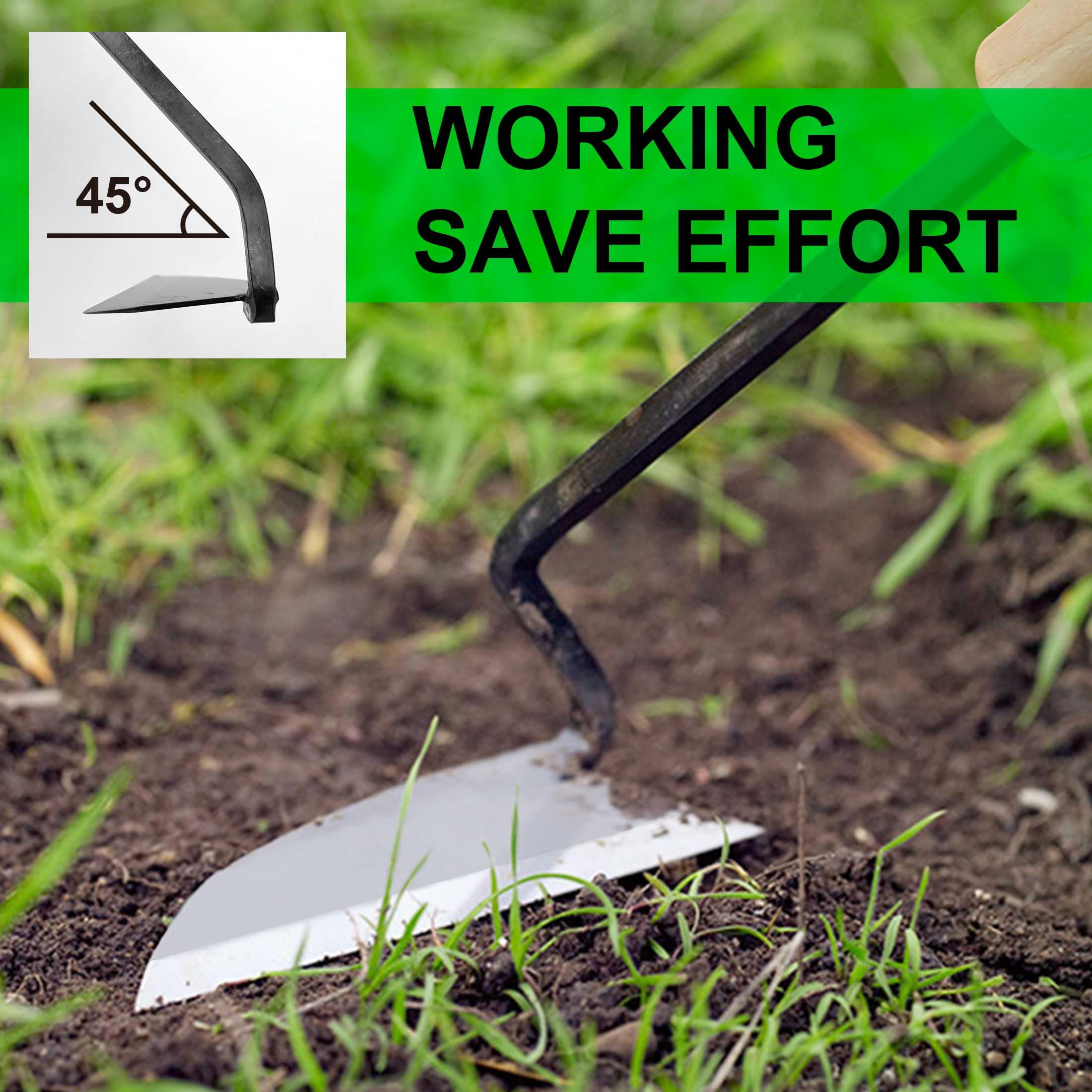 Viganoc Japanese Hand Hoes - Premium Quality Hand Weeding Hoe for Quick Work, Black, Shorts Handle - Image 4