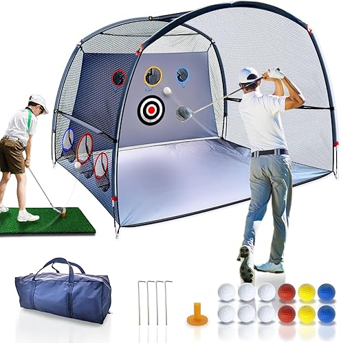 Red de práctica de golf, red de golf 2 en 1, redes de ayuda para golpear golf para astillar en el patio trasero, entrenamiento de swing de golf en