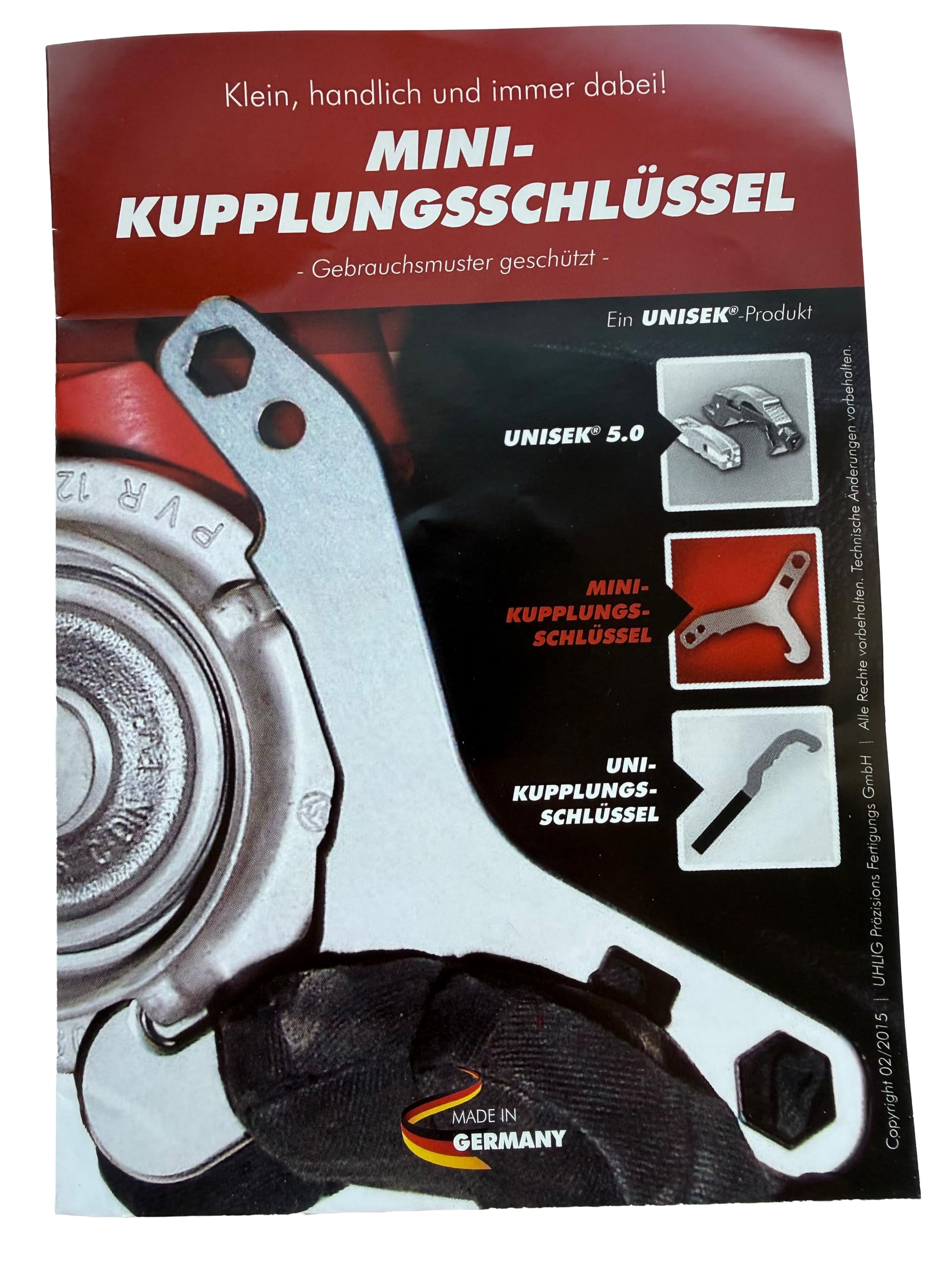 Generisch UNISEK Mini-Kupplungsschlüssel Unisek ABCD, Art. 167552, 1 Stck. | Für Kupplungen DN 32 und DN 50, Verschlüsse nach DIN-14925