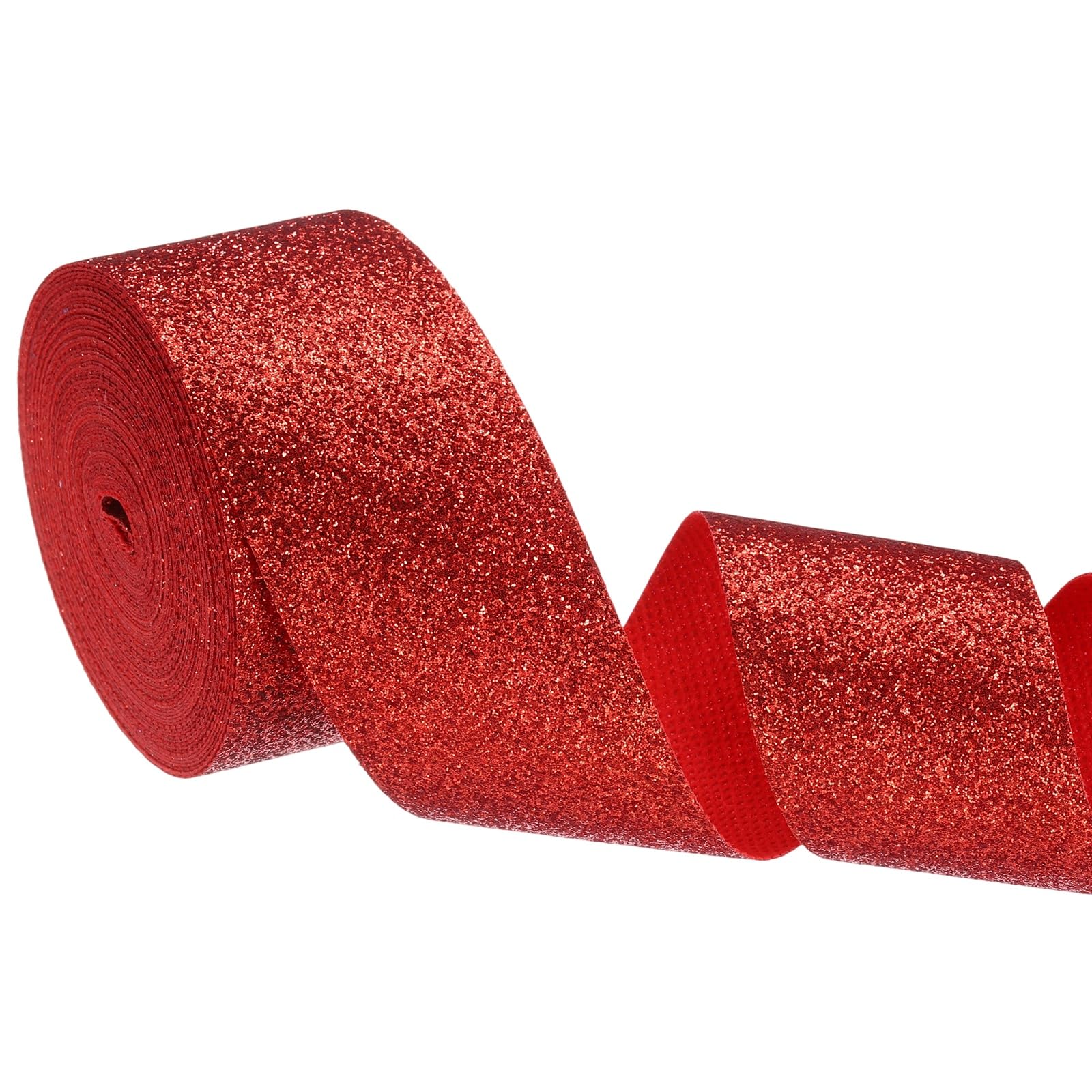 PATIKIL 1.6 Inch x 10 Yards Sparkly Gift Wrapping Ribbon, Colorful Ribbon for DIY Crafts Gift Wrapping Holiday Wedding Birthday Party Home Decoration, Red